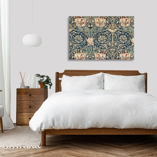 Quadro Stampa su Tela con Telaio in Legno William Morris - Honeysuckle