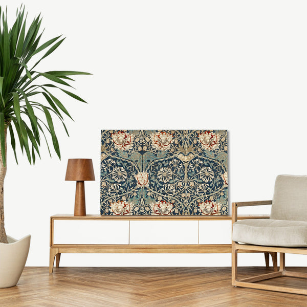 Quadro Stampa su Tela con Telaio in Legno William Morris - Honeysuckle