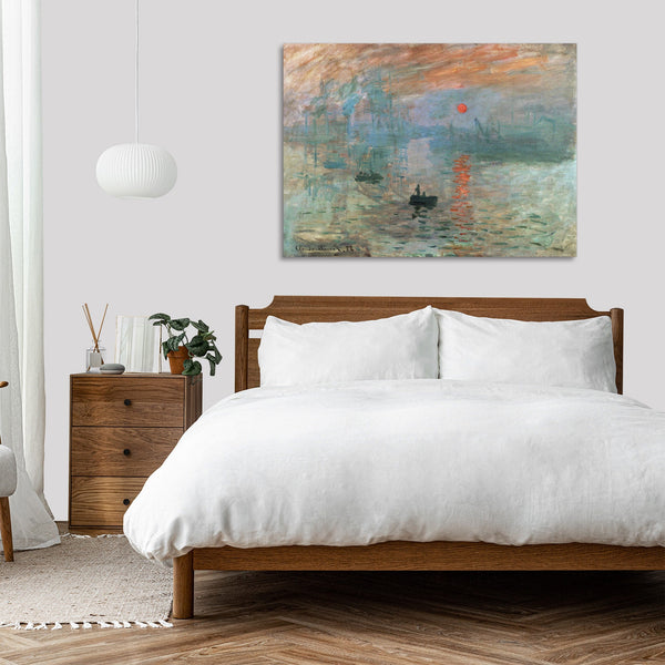Quadro Stampa su Tela con Telaio in Legno Claude Monet - Impression Sunrise