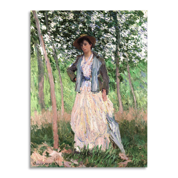 Quadro Stampa su Tela con Telaio in Legno Claude Monet - The Stroller