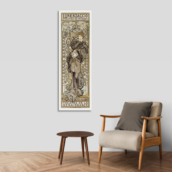 Quadro Stampa su Tela con Telaio in Legno Alphonse Mucha - Lorenzaccio