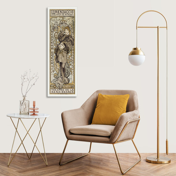 Quadro Stampa su Tela con Telaio in Legno Alphonse Mucha - Lorenzaccio