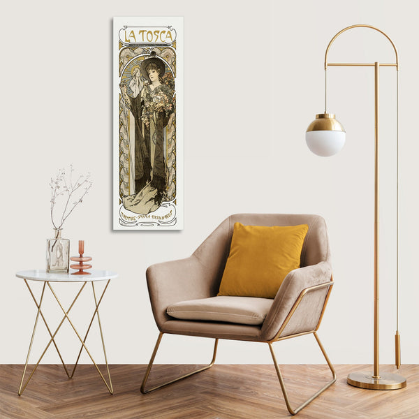 Quadro Stampa su Tela con Telaio in Legno Alphonse Mucha - La Tosca