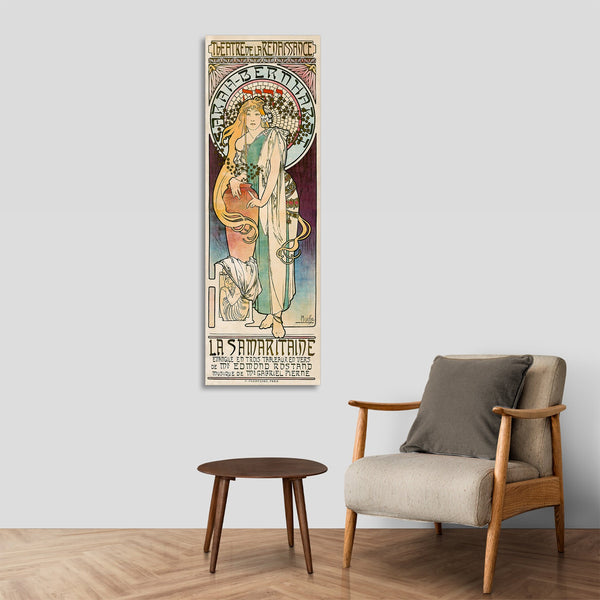 Quadro Stampa su Tela con Telaio in Legno Alphonse Mucha - La Samaritaine