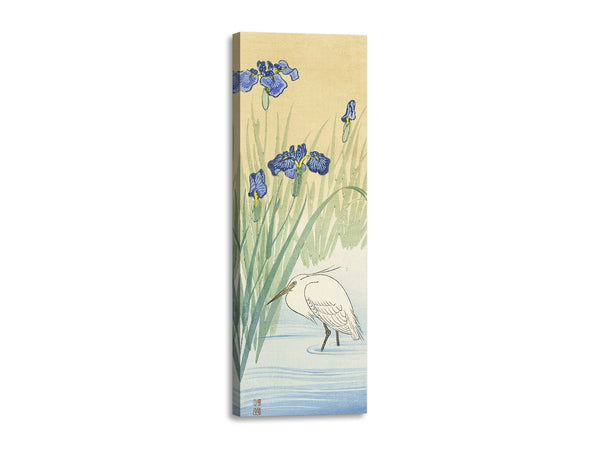 Quadro Stampa su Tela con Telaio in Legno Ohara Koson - Egret
