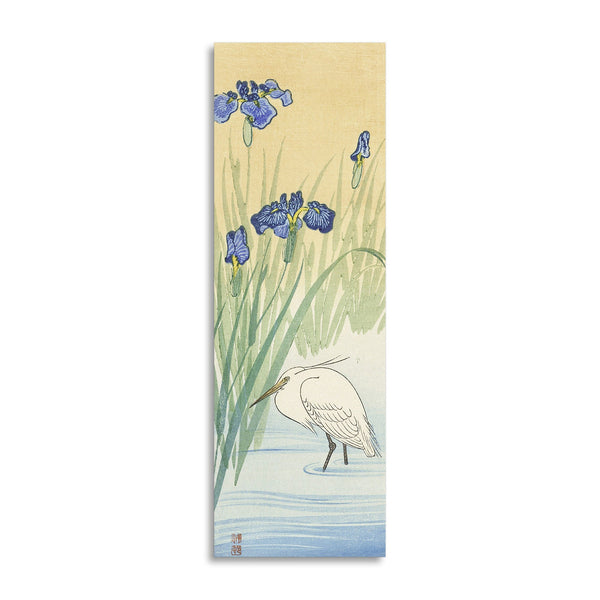 Quadro Stampa su Tela con Telaio in Legno Ohara Koson - Egret