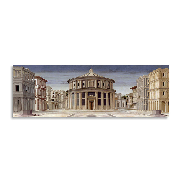 Quadro Stampa su Tela con Telaio in Legno Piero Della Francesca La città ideale