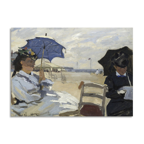 Quadro Stampa su Tela con Telaio in Legno Claude Monet - The Beach at Trouville