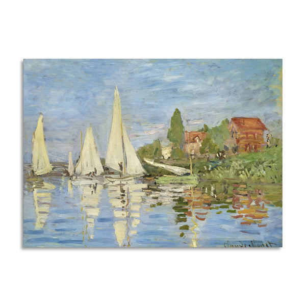 Quadro Stampa su Tela con Telaio in Legno Claude Monet - Regattas at Argenteuil