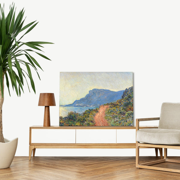 Quadro Stampa su Tela con Telaio in Legno Claude Monet - The Corniche near Monaco