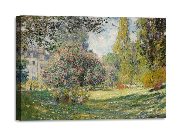 Quadro Stampa su Tela con Telaio in Legno Claude Monet - Landscape: The Parc Monceau