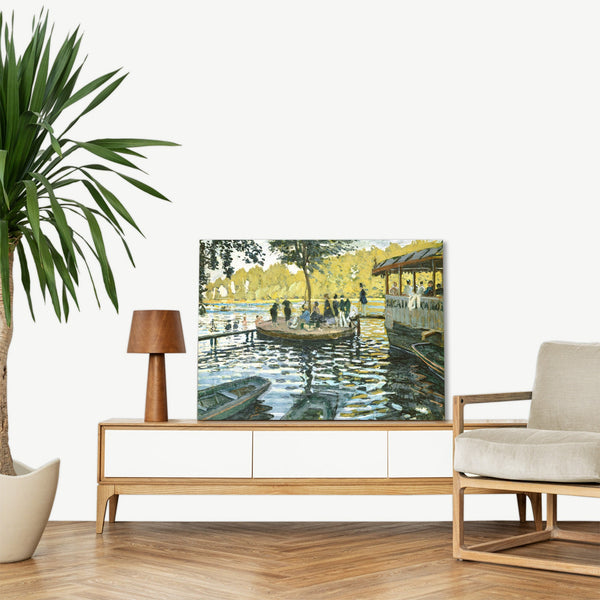 Quadro Stampa su Tela con Telaio in Legno Claude Monet - La Grenouillère