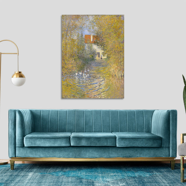Quadro Stampa su Tela con Telaio in Legno Claude Monet - The Geese