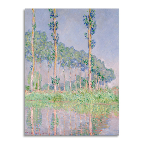 Quadro Stampa su Tela con Telaio in Legno Claude Monet - Poplars, Pink Effect