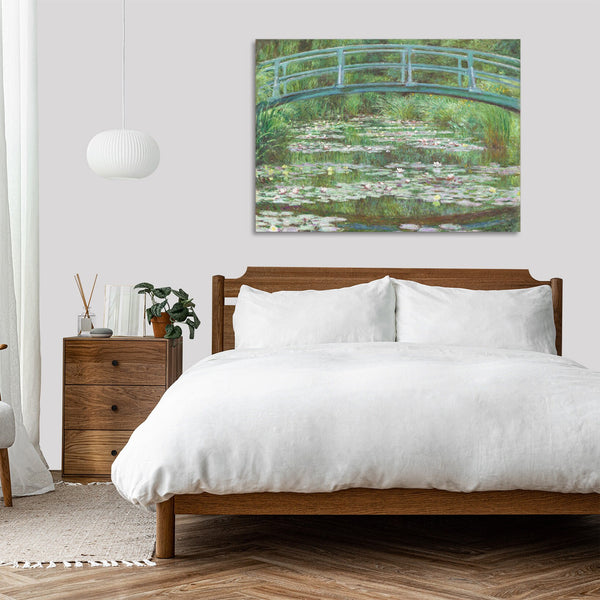 Quadro Stampa su Tela con Telaio in Legno Claude Monet - The Japanese Footbridge