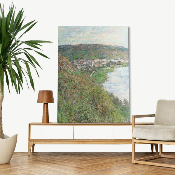 Quadro Stampa su Tela con Telaio in Legno Claude Monet - View of Vétheuil