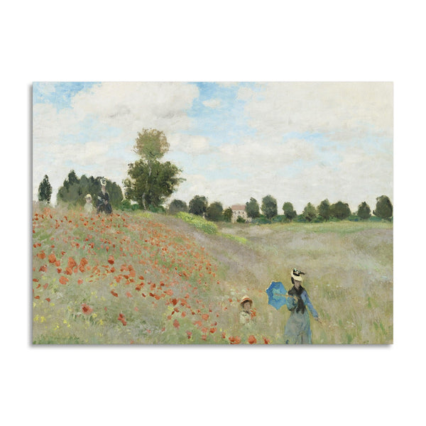Quadro Stampa su Tela con Telaio in Legno Claude Monet - The Poppy Field near Argenteuil