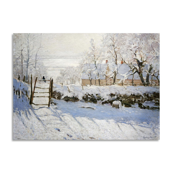 Quadro Stampa su Tela con Telaio in Legno Claude Monet - The Magpie
