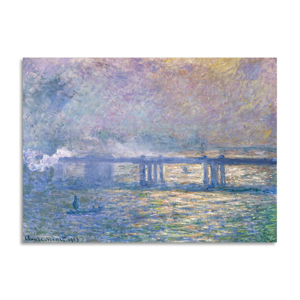 Quadro Stampa su Tela con Telaio in Legno Claude Monet - Charing Cross Bridge