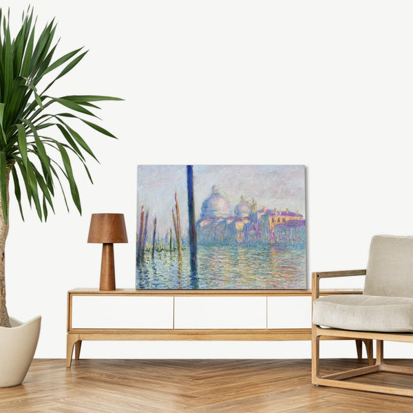Quadro Stampa su Tela con Telaio in Legno Claude Monet - Le Grand Canal