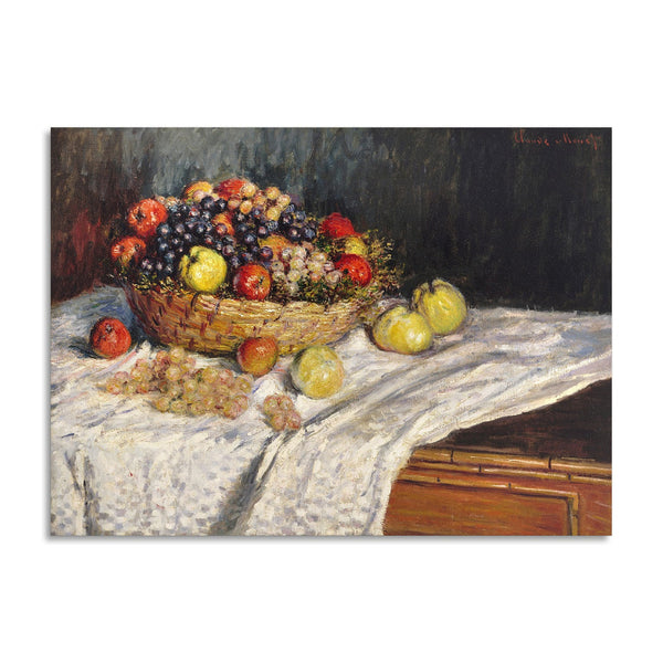 Quadro Stampa su Tela con Telaio in Legno Claude Monet - Apples and Grapes