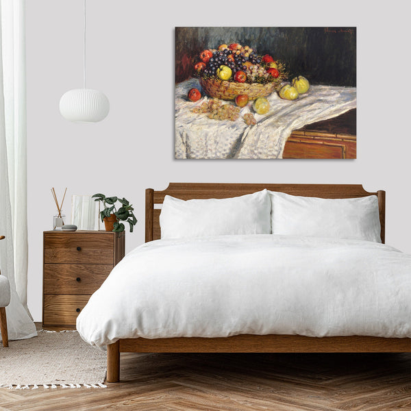 Quadro Stampa su Tela con Telaio in Legno Claude Monet - Apples and Grapes