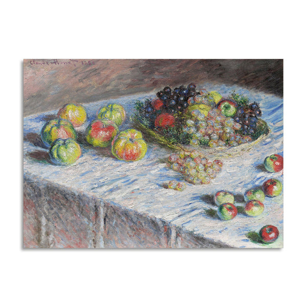 Quadro Stampa su Tela con Telaio in Legno Claude Monet - Apples and Grapes