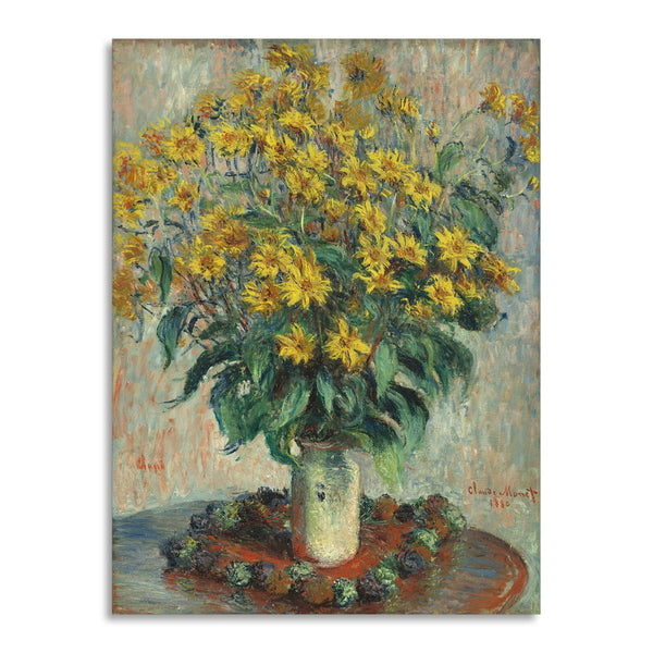 Quadro Stampa su Tela con Telaio in Legno Claude Monet - Chrysanthemums