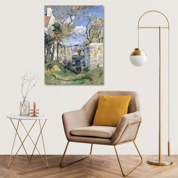 Quadro Stampa su Tela con Telaio in Legno Camille Pissarro - Landscape from Pontoise