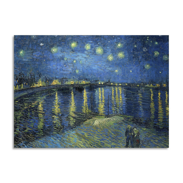 Quadro Stampa su Tela con Telaio in Legno Vincent van Gogh - Starry Night Over the Rhone