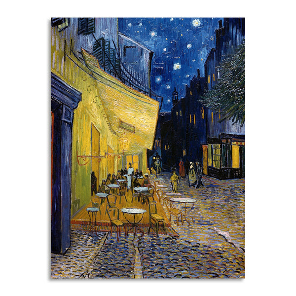 Quadro Stampa su Tela con Telaio in Legno Vincent van Gogh - Café Terrace at Night