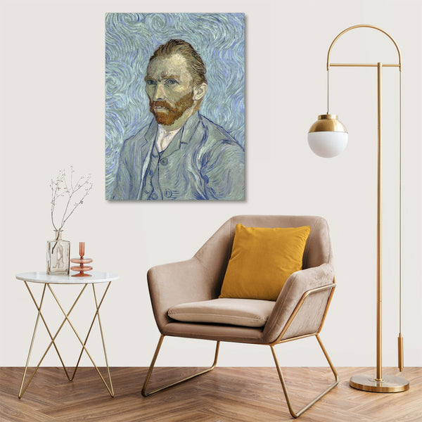 Quadro Stampa su Tela con Telaio in Legno Vincent van Gogh - Self-portrait
