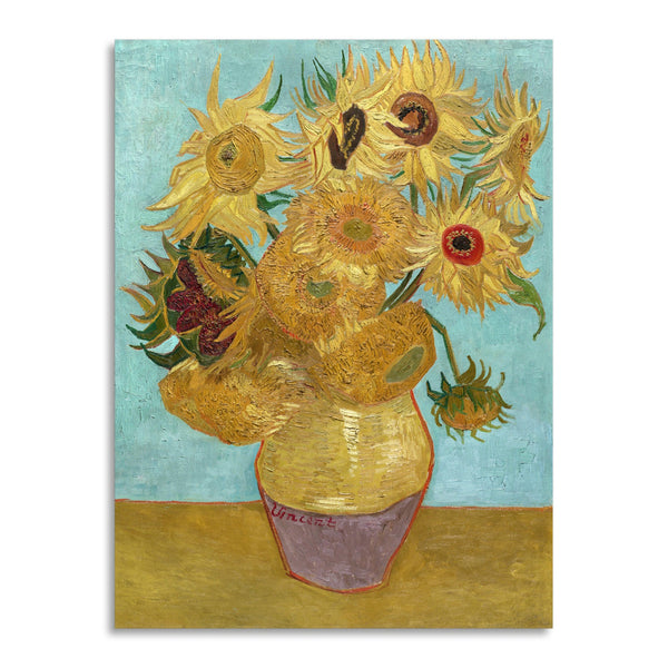 Quadro Stampa su Tela con Telaio in Legno Vincent van Gogh - Vase with Twelve Sunflowers