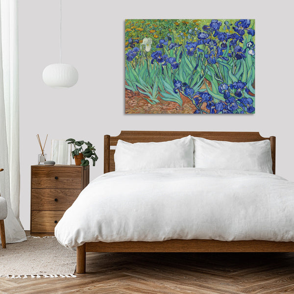Quadro Stampa su Tela con Telaio in Legno Vincent van Gogh - Irises