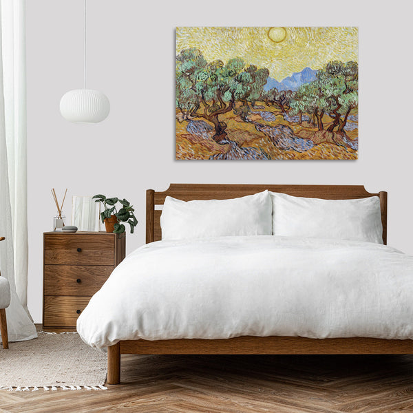 Quadro Stampa su Tela con Telaio in Legno Vincent van Gogh - Olive Trees