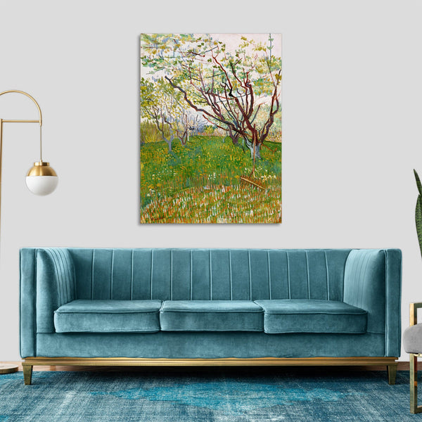 Quadro Stampa su Tela con Telaio in Legno Vincent van Gogh - The Flowering Orchard