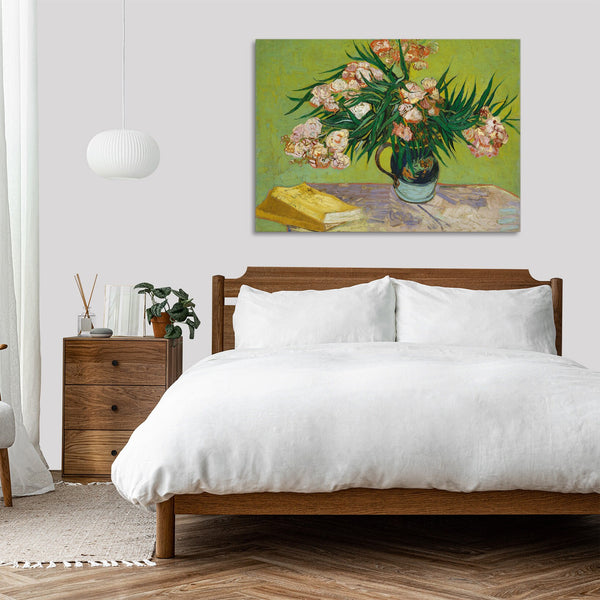 Quadro Stampa su Tela con Telaio in Legno Vincent van Gogh - Oleanders