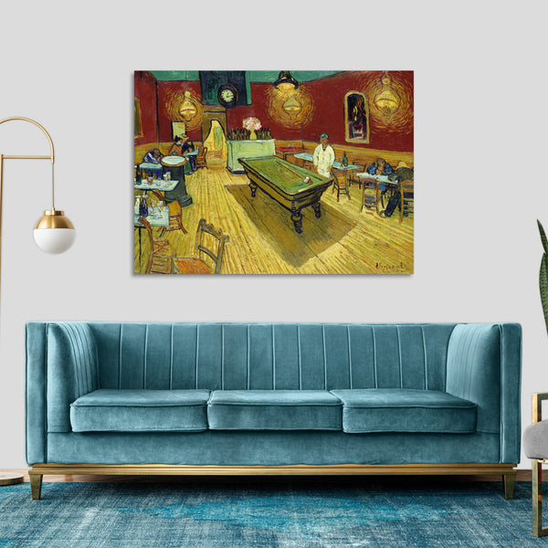 Quadro Stampa su Tela con Telaio in Legno Vincent van Gogh - Le café de nuit The Night Café