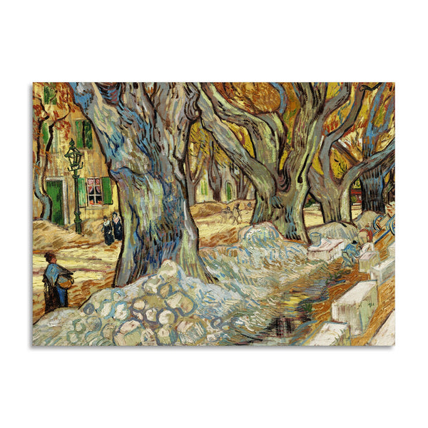 Quadro Stampa su Tela con Telaio in Legno Vincent van Gogh - The Large Plane Trees