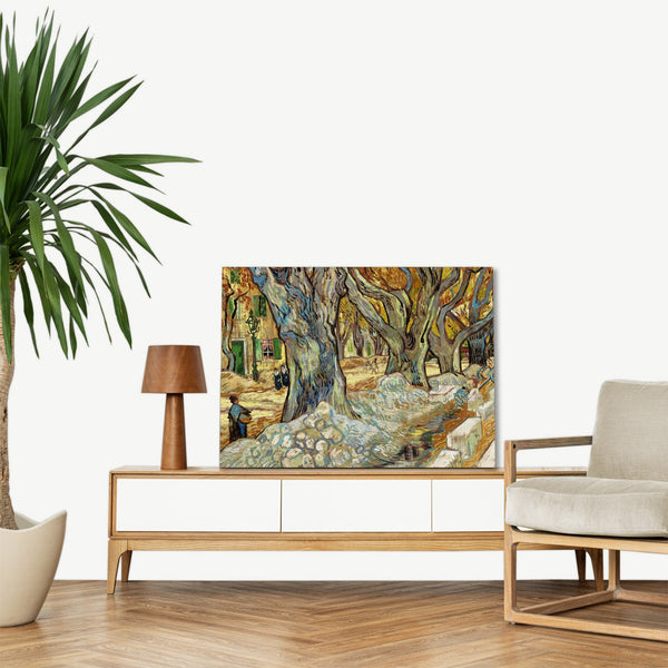 Quadro Stampa su Tela con Telaio in Legno Vincent van Gogh - The Large Plane Trees