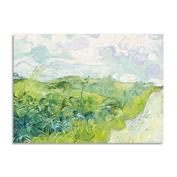 Quadro Stampa su Tela con Telaio in Legno Vincent van Gogh - Green Wheat Fields, Auvers