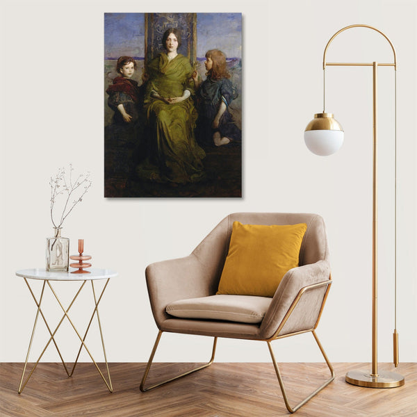 Quadro Stampa su Tela con Telaio in Legno Abbott Handerson Thayer - Virgin Enthroned