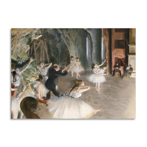Quadro Stampa su Tela con Telaio in Legno Edgar Degas - The Rehearsal Onstage