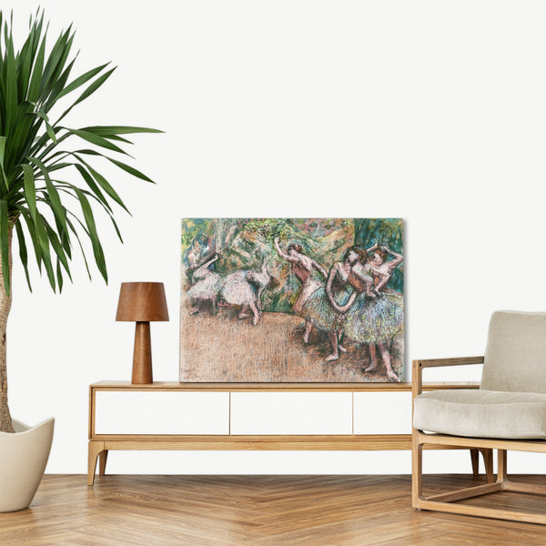 Quadro Stampa su Tela con Telaio in Legno Edgar Degas - Ballet Scene