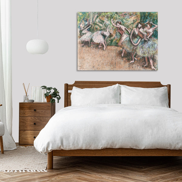 Quadro Stampa su Tela con Telaio in Legno Edgar Degas - Ballet Scene