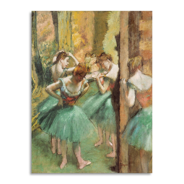 Quadro Stampa su Tela con Telaio in Legno Edgar Degas - Dancers, Pink and Green