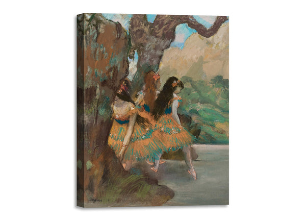 Quadro Stampa su Tela con Telaio in Legno Edgar Degas - Ballet Dancers
