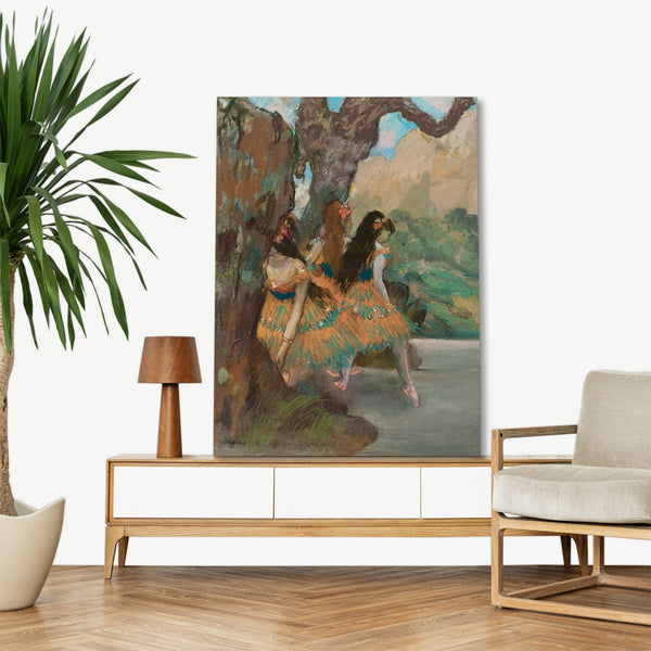 Quadro Stampa su Tela con Telaio in Legno Edgar Degas - Ballet Dancers