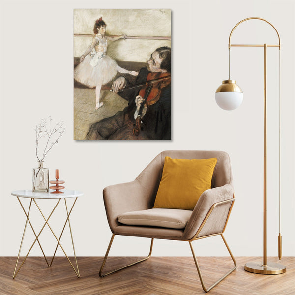 Quadro Stampa su Tela con Telaio in Legno Edgar Degas - The Dance Lesson