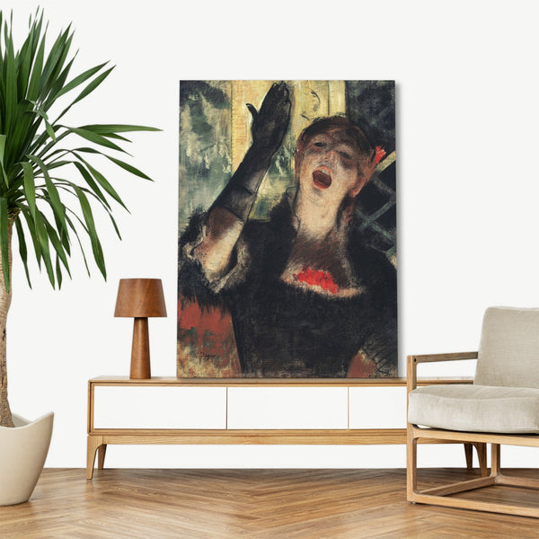 Quadro Stampa su Tela con Telaio in Legno Edgar Degas - Café Singer